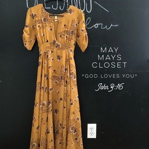 LOWEST Free People Bonnie Dress Marigold Butterfly